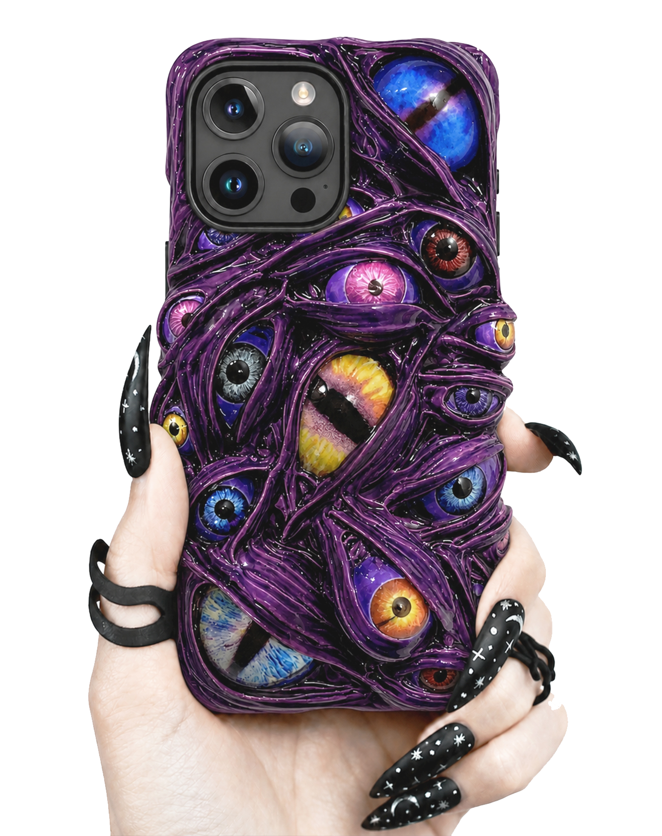The Violet Watcher – 3D Eyeball iPhone Case